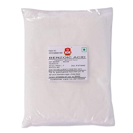 KOR Benzoic Acid Powder - 800g (Pack Of 1) | For Perfume Making, Cosmetic Making & DIY Personal Care For Face, Hair, Skin & Body